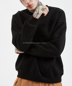 Sudadera con capucha extragrande de gran tamaño con logotipo personalizado en blanco, sudadera lisa de algodón con hombros caídos y cuello redondo para hombre, Sudadera con capucha con estampado de hojaldre unisex - Product Image 1