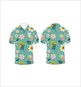 Polo à manches courtes pour hommes, imprimé floral bleu sarcelle, décontracté, mode été, t-shirt de golf - Product Image 6