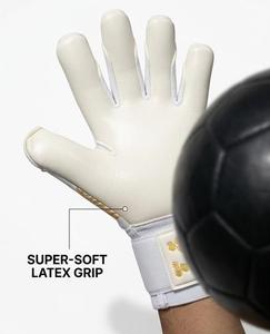 Guantes de Portero de Fútbol Sunhans, Dedos Completos, Color Blanco y Dorado, Impresión por Sublimación, Antideslizantes, Transpirables, Correa de Muñeca Ajustable, Unisex - Product Image 3