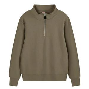 Red Half <b>Zip</b> Sweatshirt Unisex <b>Quarter</b> <b>Zip</b> Pullover Stand Collar Waffle Textured Cotton <b>Sweater</b> Streetwear Top - Product Image 4