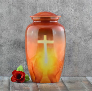 Urna Funeraria de Metal Negro de Lujo al por Mayor, Jarra Conmemorativa con Elegante Remolino de Color Abstracto y Acabado de Lámina de Transferencia de Esmalte - Product Image 4
