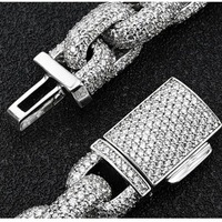 Collier à maillons avec pendentif en diamant Moissanite VVS de qualité supérieure, style rappeur, hip-hop, cadeau de mariage, plaqué or, argent sterling