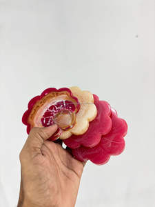 Set de table rond en marbre artisanal de haute qualité, motif lettres abstraites marines, moderne, écologique, diamètre 300 mm, cadeaux d'anniversaire - Product Image 5