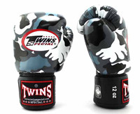 Guantes de Boxeo MMA Sanda de Cuero Original, Hechos a Medida, Diseños de Camuflaje, Agarre Completo para las Manos, Cierre Ligero con Cintas de Gancho
