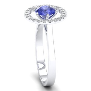 Bagues REYES en argent sterling 925 avec pierre précieuse tanzanite taille ronde de 0,84 carat, certifiées GRA, moissanite VVS, bijoux fins en gros - Product Image 3