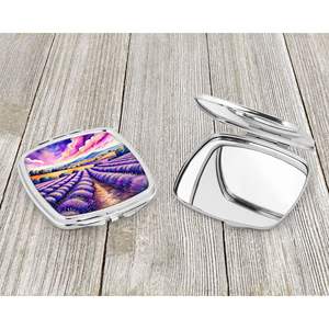 Colorful English Lavender Compact Makeup <b>Mirror</b> <b>Handheld</b> Folding Pocket Travel Decorative <b>Mirror</b> for Women and Girls Gift - Product Image 3