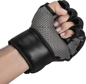 Professional Wholesale Leather Half Finger MMA <b>Gloves</b> 12oz 14oz 16oz Loop Closing Strap Customizable for Training Boxing - Product Image 6