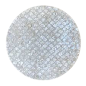 Plato decorativo moderno de madera con incrustaciones de nácar, mosaico floral negro de conchas marinas, para bodas, fiestas y decoración de hoteles. - Product Image 4