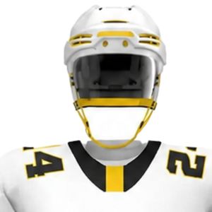 White Gold Black <b>Ice</b> Hockey Uniform for Men Professional Hockey Jersey and Pant Set Breathable Lightweight Athletic Team Match - Product Image 3