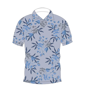 เสื้อโปโลผู้ชายพิมพ์ลายดอกไม้สีฟ้าอ่อนลำลองแขนสั้นแฟชั่นฤดูร้อน - Product Image 1