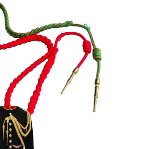 Shoulder Cords Lanyard Red Linked Green Red Two Brass Uniform Aiguillette - Product Image 2