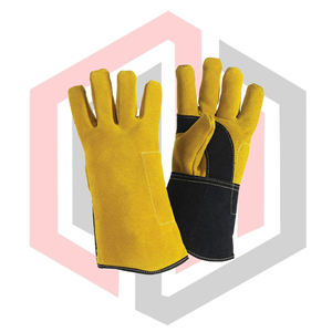 Guantes de Trabajo Reforzados MIG MAG de Cuero, Guantes de Soldadura de Cuero Vacuno Resistentes y Duraderos, Resistentes a Desgarros, Anti-Corte, para Bomberos - Product Image 1