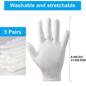 Guantes de seguridad de alta calidad 100% algodón, tela de grado alimenticio, buen agarre, guantes de tela de algodón para uso diario, manipulación y suministro. - Product Image 3