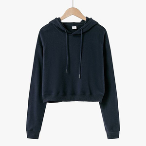 เสื้อฮู้ดคัตตอนคร็อปสำหรับผู้หญิงเสื้อฮู้ดและสเวตเชิ้ตลำลองสำหรับผู้หญิงเสื้อสวมหัวฮู้ดโอเวอร์ไซซ์ระบายอากาศได้ดีสำหรับผู้หญิง - Product Image 4