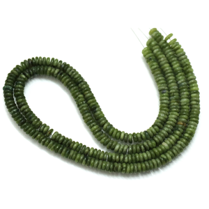 Perles plates en quartz vert olive, perles Heishi en quartz vert lisse | Fournitures de fabrication de bijoux en gros | Fil de 15 pouces - Product Image 3