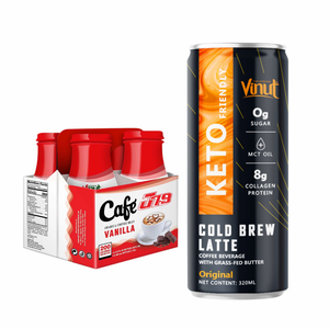 Precio de fábrica VINUT Arabica Robusta Latte Espresso 405ml Muestra gratis Etiqueta privada Variedad Sabores de bebidas de café incluyendo Café - Product Image 1