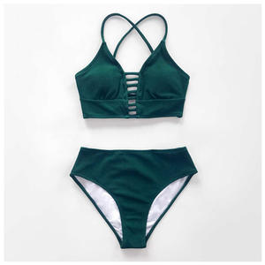 Ensemble de bikini de luxe en métal découpé pour femme, maillot de bain sexy deux pièces style brésilien, tenue de plage été 2026 - Product Image 4