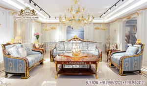 Magnificence Double Ensemble de Canapé Sculpté pour Salon Indien Fait à la Main Luxueux Ensemble de Canapé Meilleur Haut de Gamme Sculpté Blanc Or Pol - Product Image 3