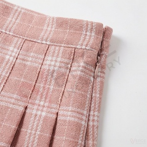 Women's Pink Plaid High Waist <b>Pleated</b> Mini <b>Skirt</b> Preppy Style A Line <b>Short</b> <b>Skirt</b> - Product Image 5