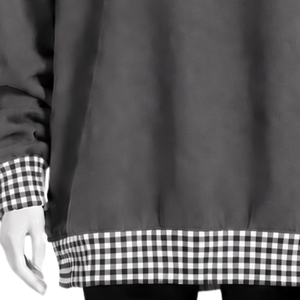 เสื้อสเวตเชิ้ตคอกลมสีเทาชาร์โคลสำหรับผู้ชาย แต่งลายตารางกิงแฮม แขนยาว สวมใส่สบายๆ สไตล์สตรีทแฟชั่น เสื้อกีฬาแนวแอธเลติก - Product Image 6