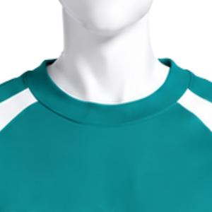 Sweat-shirt à col rond pour homme, bleu sarcelle, à empiècements contrastants, manches longues, style athlétique, décontracté, pour la gym, le fitness, l'entraînement, vêtements de sport personnalisés - Product Image 3