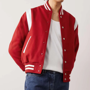 Customized Design Luxury Varsity Jackets Baseball Jacket For Men Leather Sleeve Letterman College Varsity Jacket for Men - Product Image 1