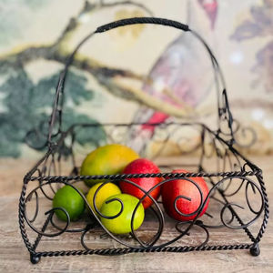 Cesta de frutas moderna de hierro para almacenamiento en la encimera de la cocina, soporte decorativo de metal para frutas, organizador para la mesa del comedor del hogar - Product Image 1