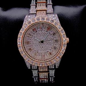Reloj de Diamantes Totalmente Cubierto de Diamantes, Reloj Automático de Diamantes Moissanite, Reloj Sólido Estilo Hip Hop para Joyería de Moda Masculina - Product Image 3
