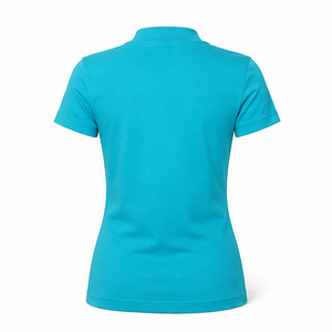 Camiseta Personalizada de Manga Corta con Cuello Redondo para Mujer, Color Turquesa, Corte Clásico Ajustado, en Jersey de Algodón Suave y Elástico - Product Image 2