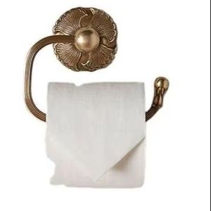 Premium Antique Brass Toilet <b>Paper</b> Holder Ornate Carved Medallion Wall Mounted Bathroom <b>Tissue</b> Roll Open Hanger Stand - Product Image 5