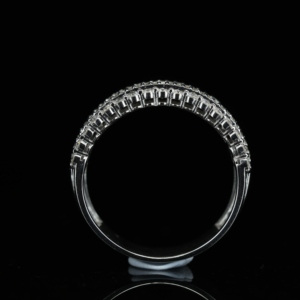 Hip Hop Heavy Ring Wedding Engagement <b>Gift</b> 925 Sterling Silver VVS Moissanite Iced 5 Row Eternity Band Brilliant Claw Setting - Product Image 2