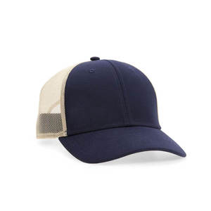 Wholesale <b>Navy</b> Blue Mesh Trucker Hat 6-Panel Adjustable Back Unisex Casual Hat Solid Color Breathable Fabric Summer Adult Fit - Product Image 3