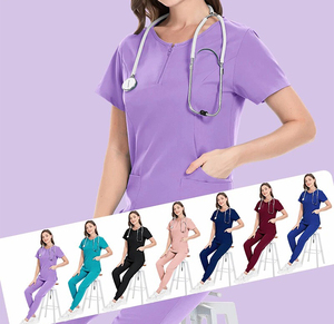 Wholesale Customized Medical Nurse Uniform Short Sleeve for Women New Style Spa Uniform Women <b>Scrubs</b> <b>Sets</b> Stylish Fashion <b>Scrubs</b> - Product Image 1