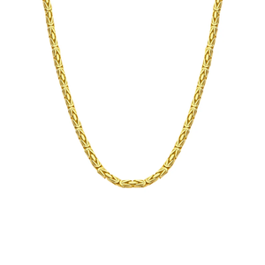 18K Gold Plated Link Chain Necklace Zinc Alloy Unisex Vintage Daily Wear Jewelry with Topaz for Women - Product Image 1