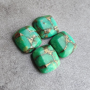 พลอยเทอร์ควอยซ์สีเขียวธรรมชาติทรงคุชชั่นเจียระไนสำหรับทำเครื่องประดับ - Product Image 2