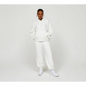 Custom Women White Tracksuit <b>Set</b> Hoodie <b>Jogger</b> Pants <b>Matching</b> Casual Sportswear Two Piece Athletic Outfit - Product Image 1