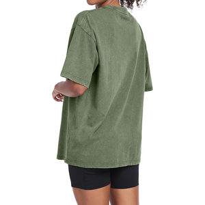 Streetwear Short Sleeves T-shirt Femme 230gsm 100%cotton Heavy Wash Vintage Oversized <b>Down</b> Shoulder t Shirt for Women - Product Image 5