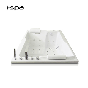 อ่างอาบน้ำอะคริลิคแบบฝัง I-Spa รุ่นโมเดิร์น พร้อมระบบนวดด้วยลมและน้ำวน พร้อมชุดก๊อกน้ำ สำหรับแช่น้ำในโรงแรม วิลล่า และสปา - Product Image 1