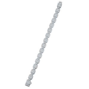 925 <b>Silver</b> Lab Grown Diamond Baguette Link Tennis Bracelet <b>Mens</b> Luxury Iced Statement Bracelet Gift <b>For</b> Him - Product Image 5