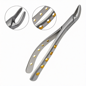 Pinzas de Extracción Dental # Instrumento dental quirúrgico manual de acero inoxidable con mango de pitón hueco dorado para 150 incisivos superiores - Product Image 2