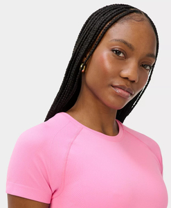 Camiseta Deportiva Corta sin Costuras para Mujer, Talla Grande, Impermeable, a la Moda, para Fitness y Yoga - Product Image 4