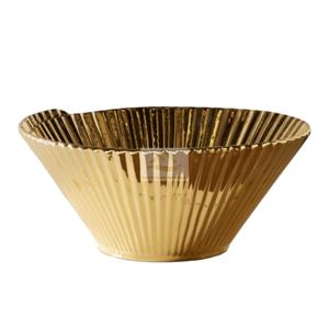 Modern Style Large Shape Dining Ware <b>Bowl</b> Tabletop Deep <b>Bowl</b> for Serving Vegetables Fruits and Other Golden Color Basket Shape - Product Image 1