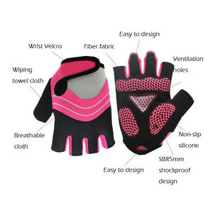 Gants de cyclisme pour hommes et femmes, respirants, demi-doigts, rembourrés, antidérapants, pour le cyclisme sur route et le VTT - Product Image 2