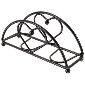 Metal Napkin Holder Black Cut Design Triangle Tissue Organizer Stylish Kitchen Dining <b>Table</b> Stand - Product Image 3
