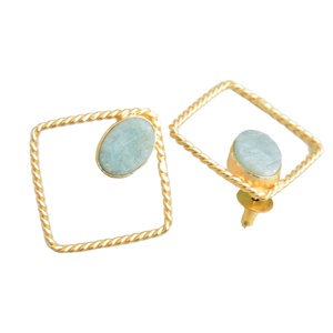 ต่างหูแบบติดหูสุดหรูหรา ประดับด้วยพลอยแท้ เคลือบทอง และงานฝีมือคุณภาพสูง - Product Image 3