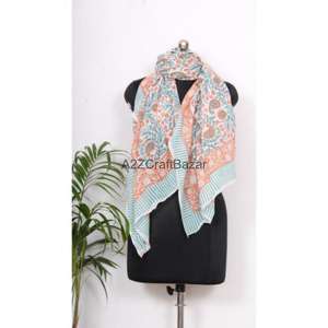 Floral 100% Cotton Block Printed Sarong Pareo Bikini <b>Cover</b> <b>Up</b> Soft <b>Beach</b> Wrap Scarf Handmade <b>Women</b> Supplier - Product Image 2