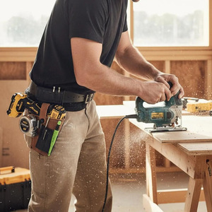 Funda de cuero premium para taladro, soporte para herramientas eléctricas inalámbricas, bolsa de cuero multibolsillos, para electricistas y contratistas, precio mayorista - Product Image 1