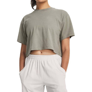 T-shirt en jersey tricoté à col rond et manches courtes pour femme, couleur unie, 100% coton, coupe décontractée, respirant, fermeture éclair bleue, été - Product Image 3