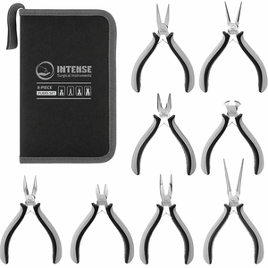 INTENSE SURGICAL INSTRUMENTS Stainless Steel 8-Piece Mini Pliers <b>Set</b> for Jewelry Making DIY <b>Beading</b> & Wire Wrapping - Product Image 1