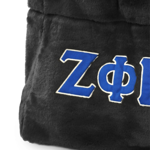 Zeta Phi Beta Fur Tote Bag Black Womens Greek Letter <b>Handbag</b> Plush Carryall Sorority Accessory Stylish Shoulder Bag - Product Image 5